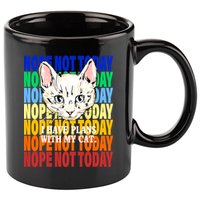 Nope Not Today I Have Plans With My Cat 11oz C Handle Ceramic Mug