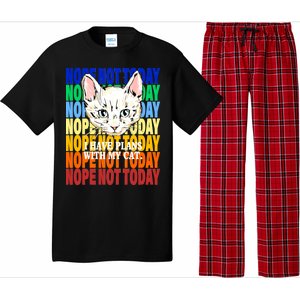 Nope Not Today I Have Plans With My Cat Pajama Set