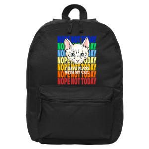 Nope Not Today I Have Plans With My Cat 16 in Basic Backpack