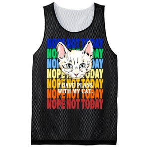 Nope Not Today I Have Plans With My Cat Mesh Reversible Basketball Jersey Tank