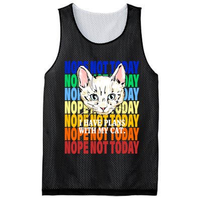 Nope Not Today I Have Plans With My Cat Mesh Reversible Basketball Jersey Tank