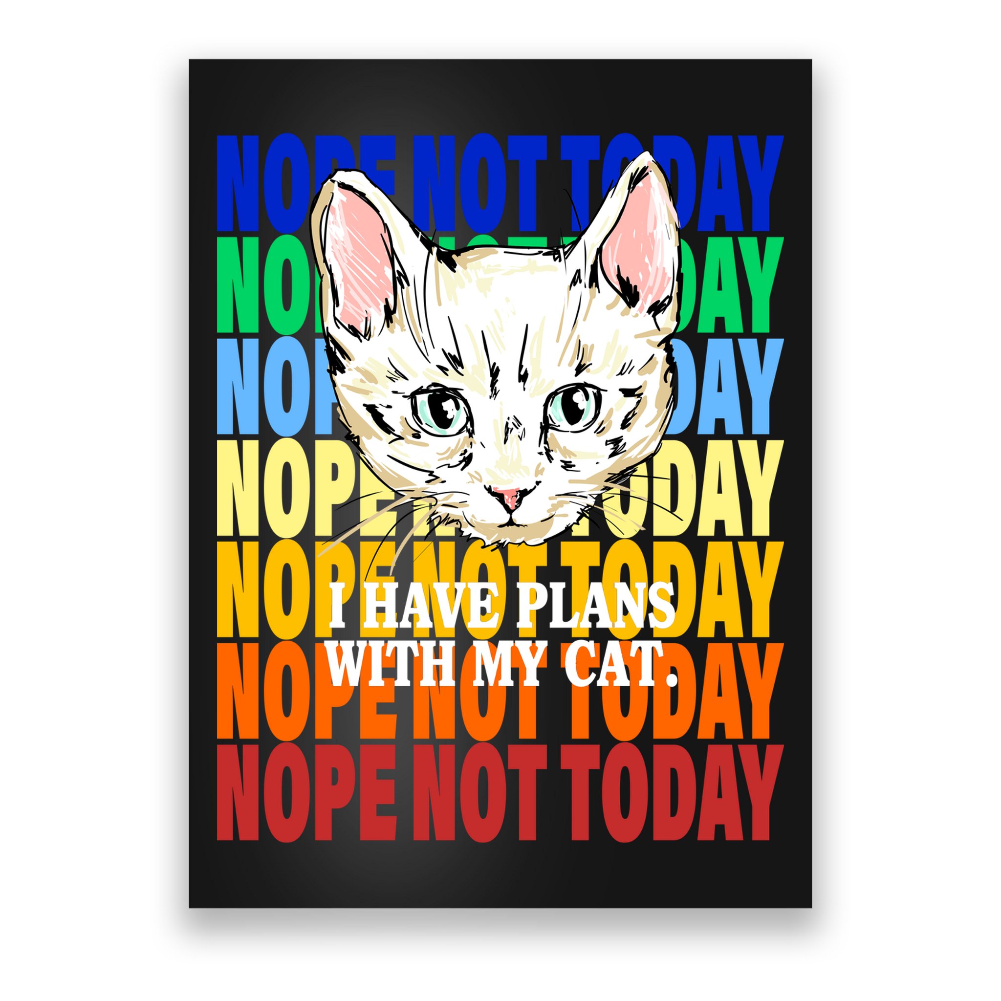 Nope Not Today I Have Plans With My Cat Poster