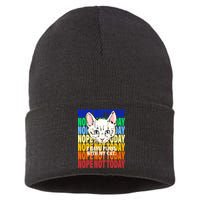 Nope Not Today I Have Plans With My Cat Sustainable Knit Beanie