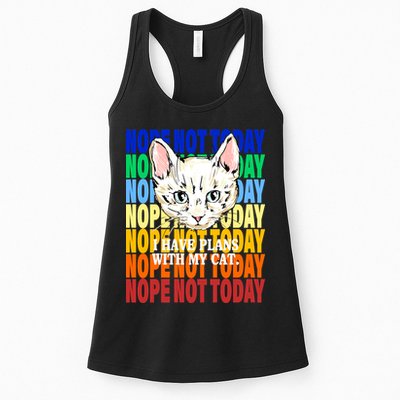 Nope Not Today I Have Plans With My Cat Womens Tank Top
