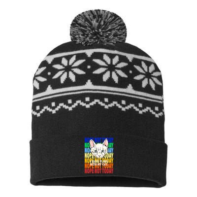 Nope Not Today I Have Plans With My Cat USA-Made Snowflake Beanie