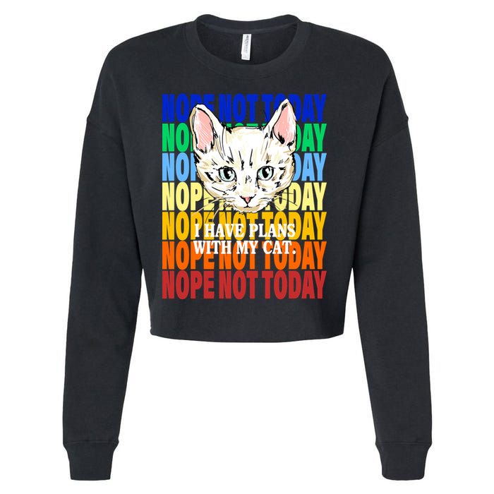 Nope Not Today I Have Plans With My Cat Cropped Pullover Crew