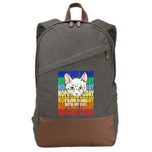 Nope Not Today I Have Plans With My Cat Cotton Canvas Backpack