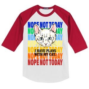 Nope Not Today I Have Plans With My Cat Kids Colorblock Raglan Jersey