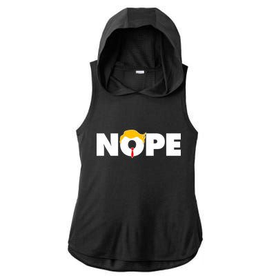 Nope To Trump Ladies PosiCharge Tri-Blend Wicking Draft Hoodie Tank