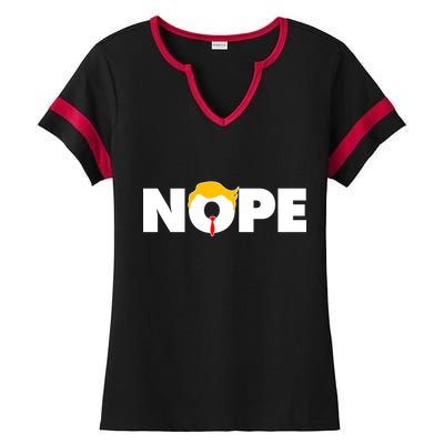 Nope To Trump Ladies Halftime Notch Neck Tee