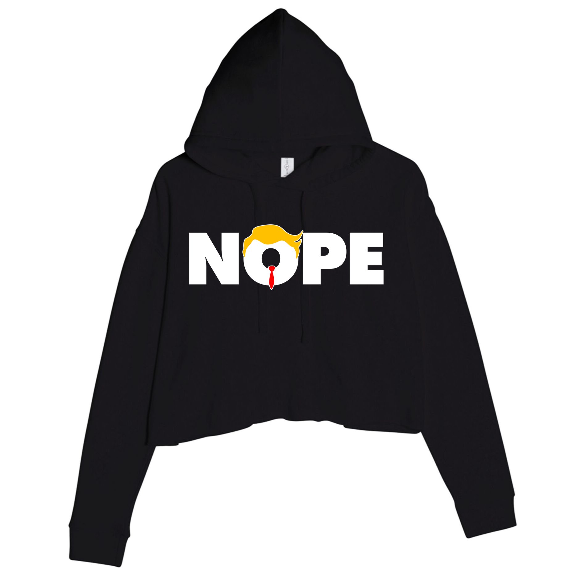 Nope To Trump Crop Fleece Hoodie