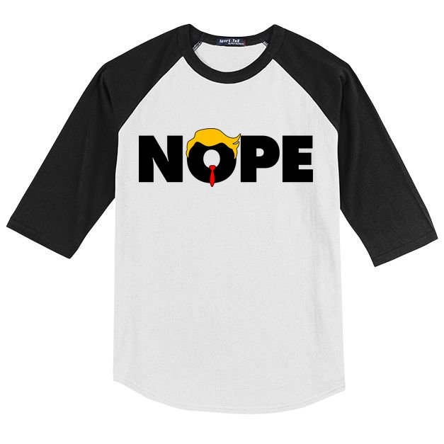 Nope To Trump Kids Colorblock Raglan Jersey