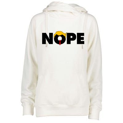 Nope To Trump Womens Funnel Neck Pullover Hood