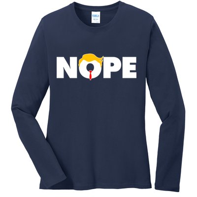 Nope To Trump Ladies Long Sleeve Shirt