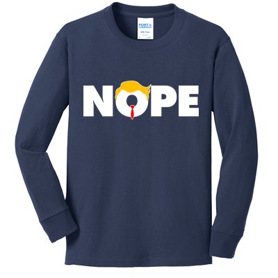 Nope To Trump Kids Long Sleeve Shirt