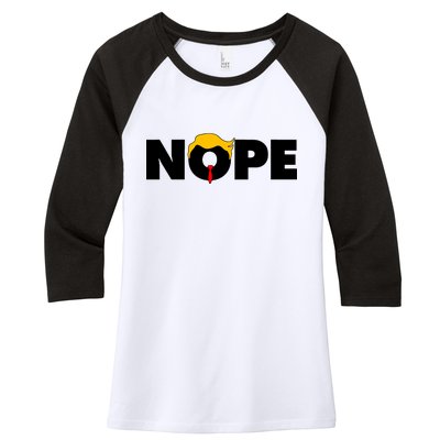 Nope To Trump Women's Tri-Blend 3/4-Sleeve Raglan Shirt