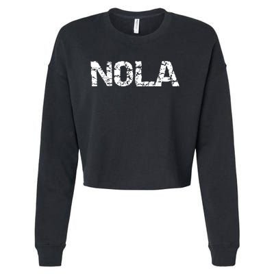 New Orleans Road Trip Gifts Vacation Quote Distressed Nola Cropped Pullover Crew