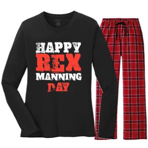 Not On Rex Manning Day loves Funny Quote Women's Long Sleeve Flannel Pajama Set 