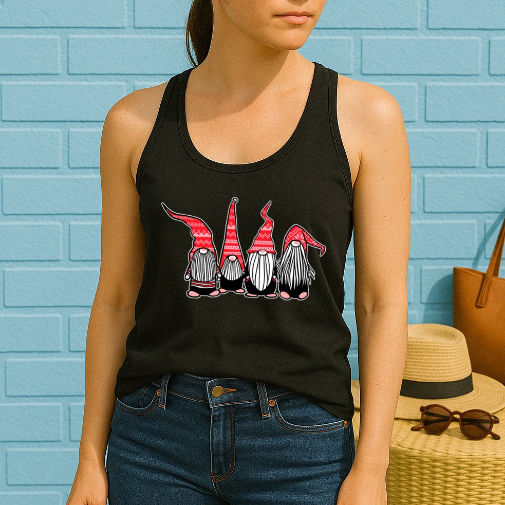 Nordic Gnomes Winter Christmas Womens Tank Top
