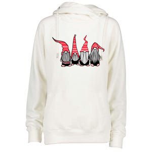 Nordic Gnomes Winter Christmas Womens Funnel Neck Pullover Hood