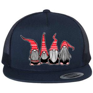 Nordic Gnomes Winter Christmas Flat Bill Trucker Hat