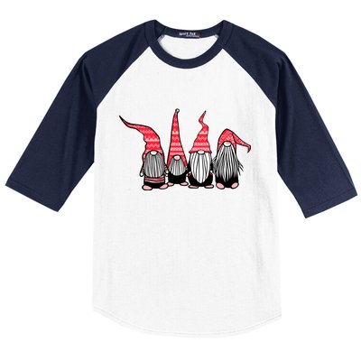 Nordic Gnomes Winter Christmas Baseball Sleeve Shirt