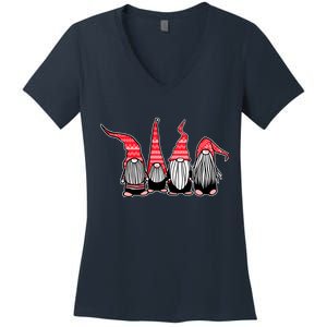 Nordic Gnomes Winter Christmas Women's V-Neck T-Shirt