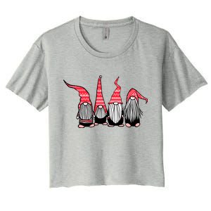 Nordic Gnomes Winter Christmas Women's Crop Top Tee