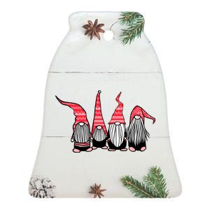 Nordic Gnomes Winter Christmas Ceramic Bell Ornament