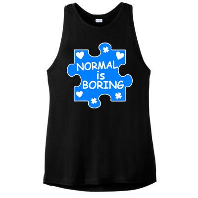 Normal Is Boring Autism Awareness Ladies PosiCharge Tri-Blend Wicking Tank