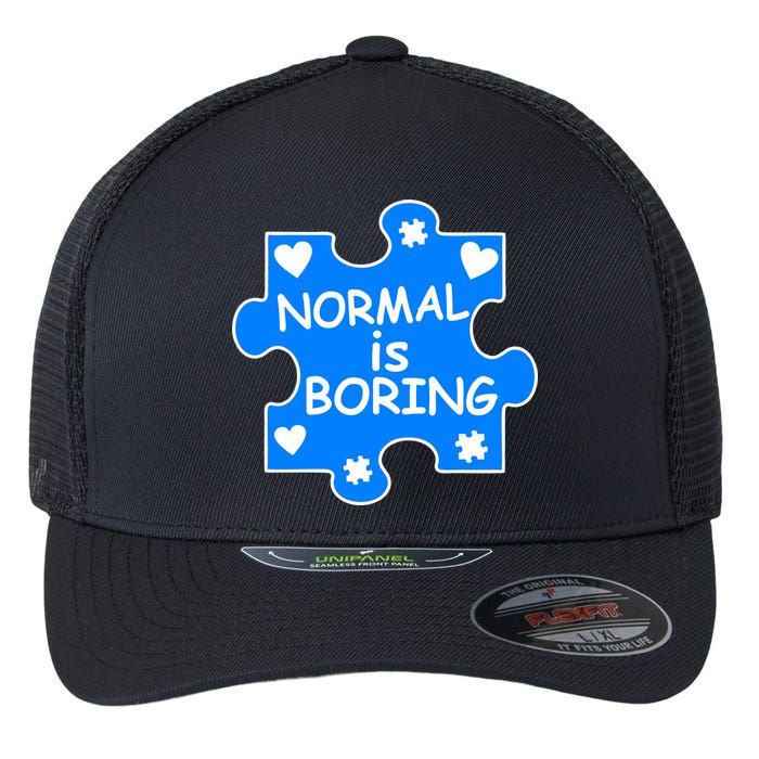 Normal Is Boring Autism Awareness Flexfit Unipanel Trucker Cap