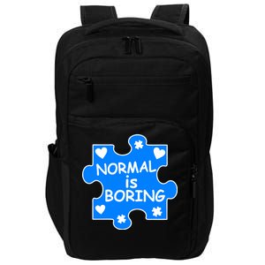 Normal Is Boring Autism Awareness Impact Tech Backpack