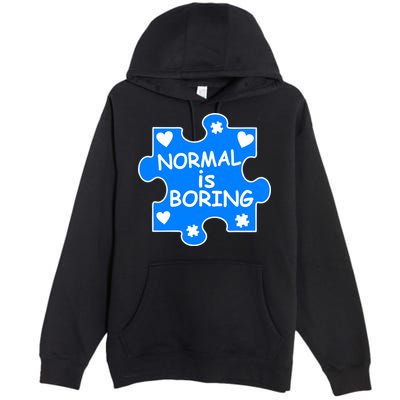 Normal Is Boring Autism Awareness Premium Pullover Hoodie