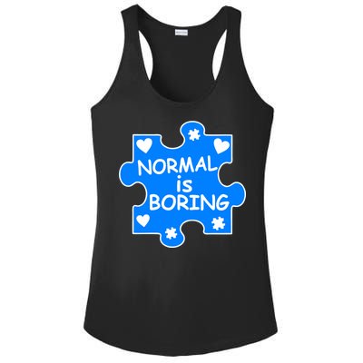 Normal Is Boring Autism Awareness Ladies PosiCharge Competitor Racerback Tank