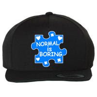 Normal Is Boring Autism Awareness Wool Snapback Cap