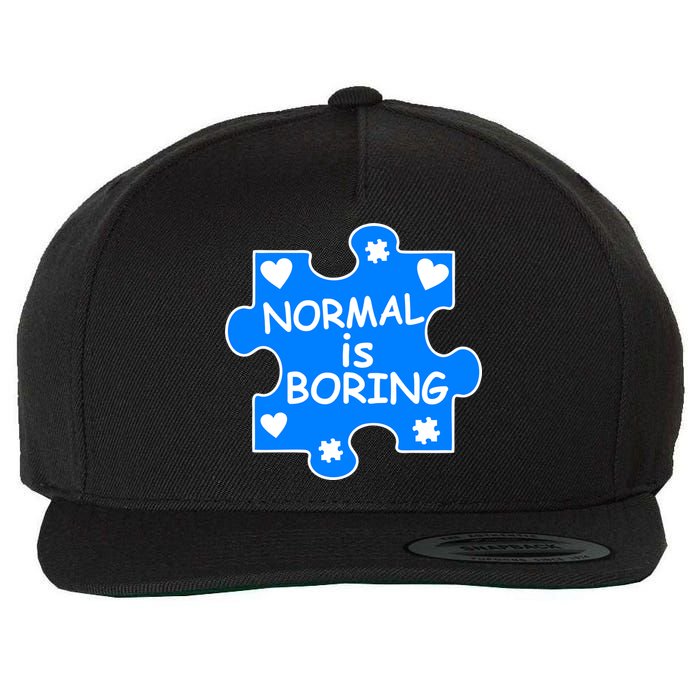 Normal Is Boring Autism Awareness Wool Snapback Cap