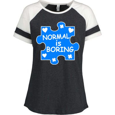 Normal Is Boring Autism Awareness Enza Ladies Jersey Colorblock Tee