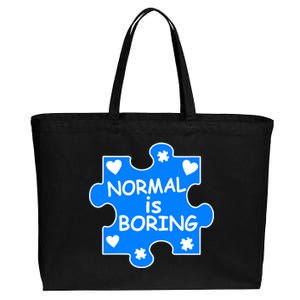 Normal Is Boring Autism Awareness Cotton Canvas Jumbo Tote