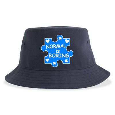 Normal Is Boring Autism Awareness Sustainable Bucket Hat
