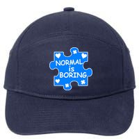 Normal Is Boring Autism Awareness 7-Panel Snapback Hat
