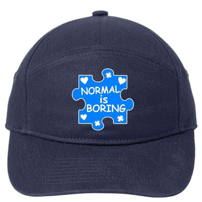 Normal Is Boring Autism Awareness 7-Panel Snapback Hat