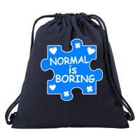 Normal Is Boring Autism Awareness Drawstring Bag