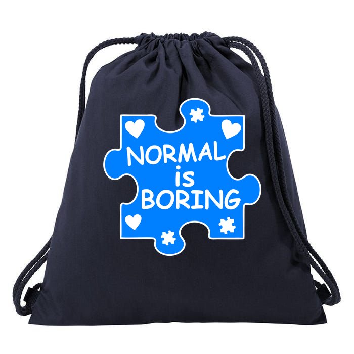 Normal Is Boring Autism Awareness Drawstring Bag