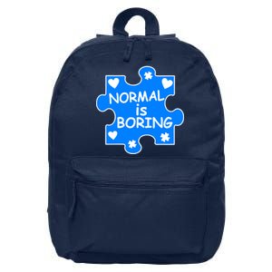 Normal Is Boring Autism Awareness 16 in Basic Backpack