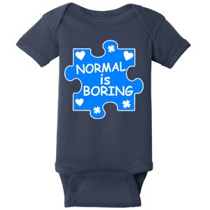 Normal Is Boring Autism Awareness Baby Bodysuit