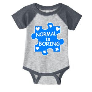 Normal Is Boring Autism Awareness Infant Baby Jersey Bodysuit