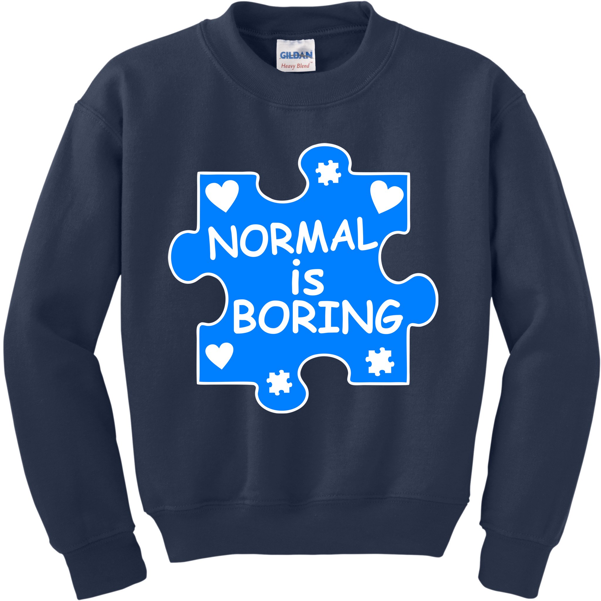 Normal Is Boring Autism Awareness Kids Sweatshirt