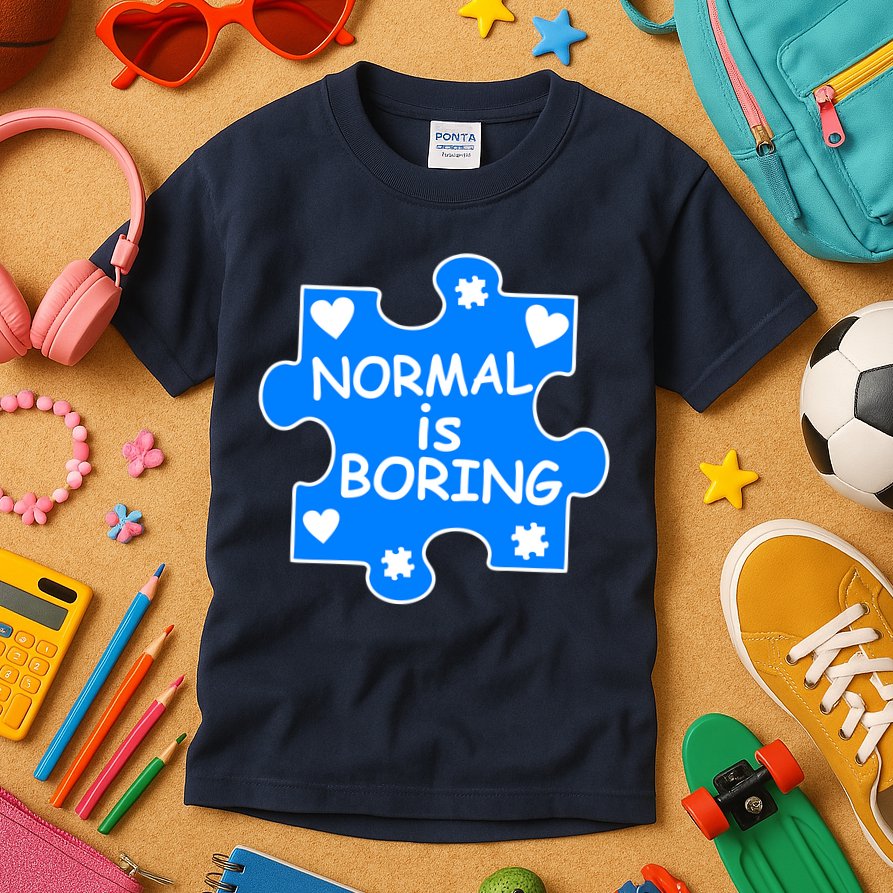 Normal Is Boring Autism Awareness Kids T-Shirt