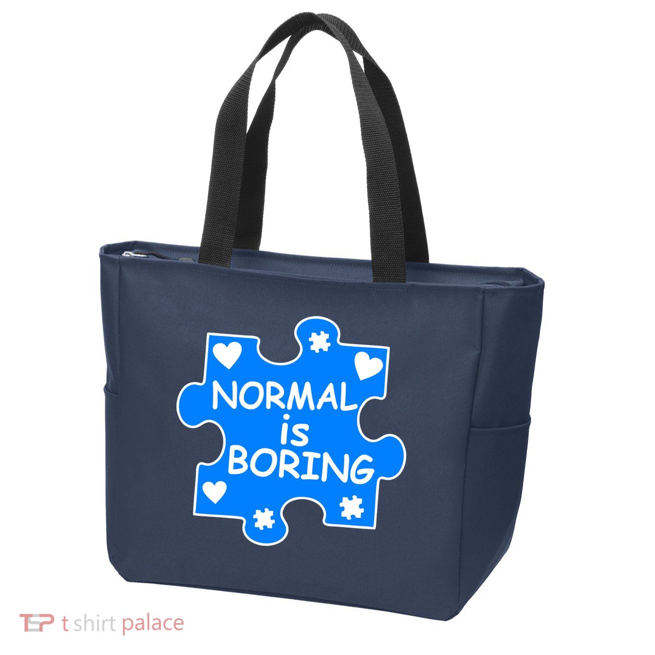 Normal Is Boring Autism Awareness Zip Tote Bag