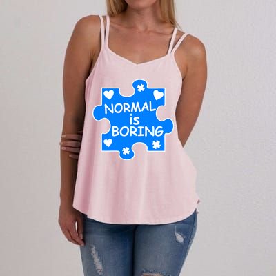 Normal Is Boring Autism Awareness Women's Strappy Tank